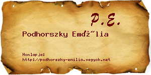 Podhorszky Emília névjegykártya